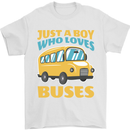 Just a Boy Who Loves Buses Bus Mens T-Shirt 100% Cotton White