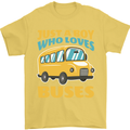 Just a Boy Who Loves Buses Bus Mens T-Shirt 100% Cotton Yellow