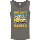 Just a Boy Who Loves Buses Bus Mens Vest Tank Top Charcoal