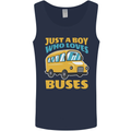 Just a Boy Who Loves Buses Bus Mens Vest Tank Top Navy Blue