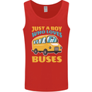 Just a Boy Who Loves Buses Bus Mens Vest Tank Top Red