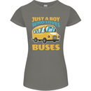 Just a Boy Who Loves Buses Bus Womens Petite Cut T-Shirt Charcoal