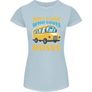 Just a Boy Who Loves Buses Bus Womens Petite Cut T-Shirt Light Blue