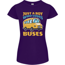 Just a Boy Who Loves Buses Bus Womens Petite Cut T-Shirt Purple