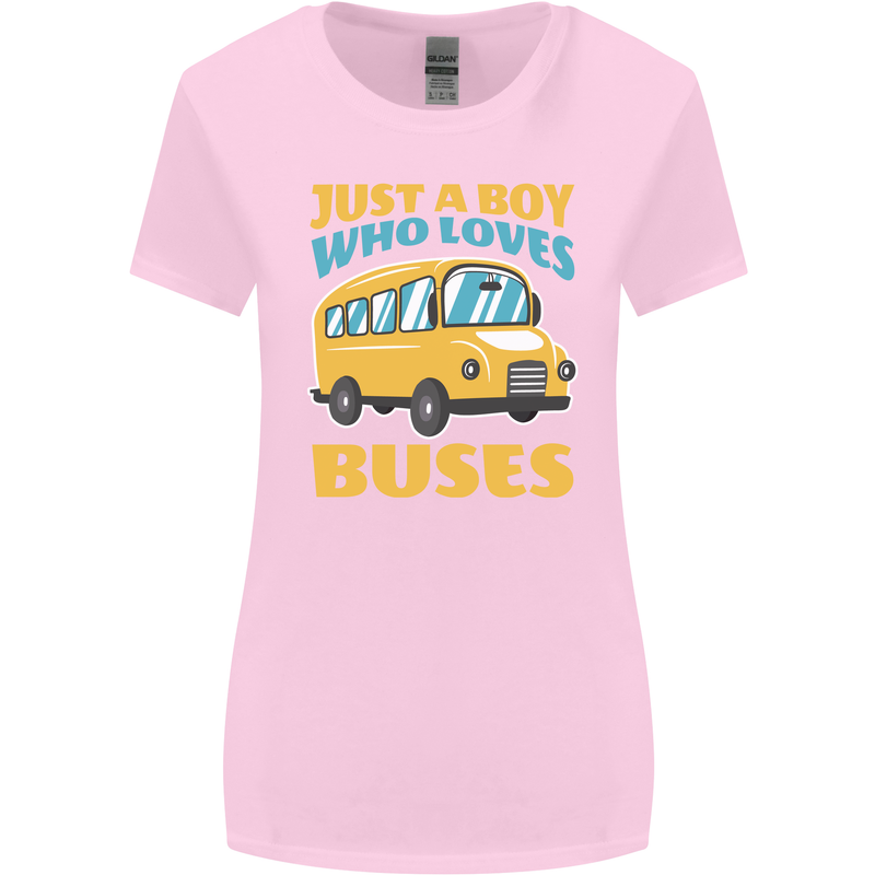 Just a Boy Who Loves Buses Bus Womens Wider Cut T-Shirt Light Pink