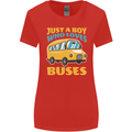 Just a Boy Who Loves Buses Bus Womens Wider Cut T-Shirt Red