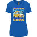 Just a Boy Who Loves Buses Bus Womens Wider Cut T-Shirt Royal Blue