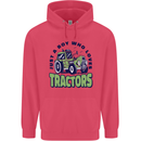 Just a Boy Who Loves Tractors Farmer Childrens Kids Hoodie Heliconia