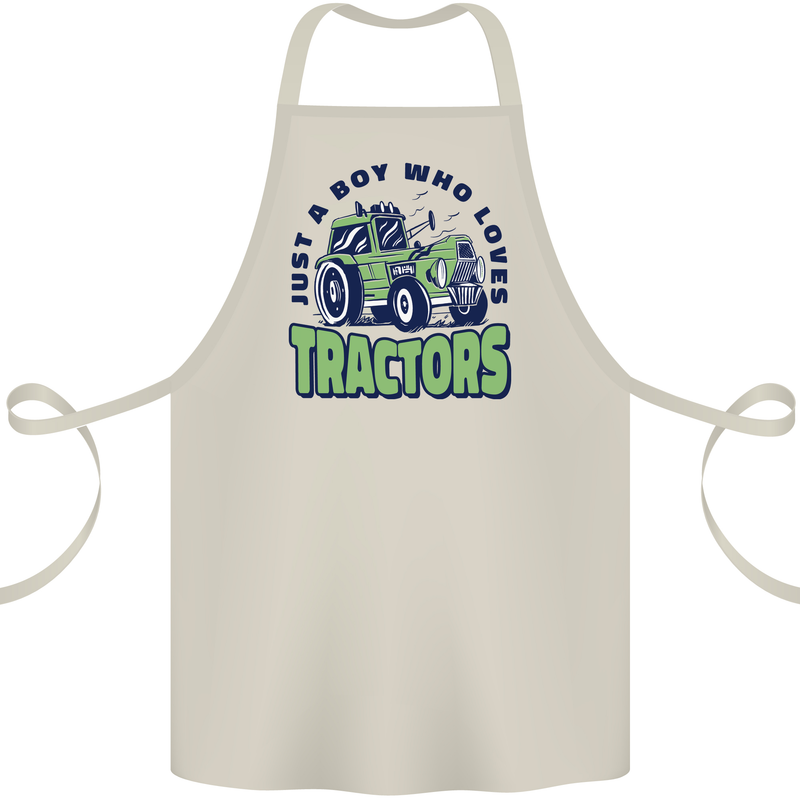 Just a Boy Who Loves Tractors Farmer Cotton Apron 100% Organic Natural
