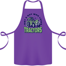 Just a Boy Who Loves Tractors Farmer Cotton Apron 100% Organic Purple