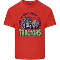 Just a Boy Who Loves Tractors Farmer Kids T-Shirt Childrens Red