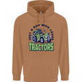 Just a Boy Who Loves Tractors Farmer Mens 80% Cotton Hoodie Caramel Latte