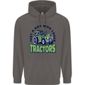Just a Boy Who Loves Tractors Farmer Mens 80% Cotton Hoodie Charcoal