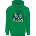 Just a Boy Who Loves Tractors Farmer Mens 80% Cotton Hoodie Irish Green