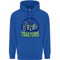 Just a Boy Who Loves Tractors Farmer Mens 80% Cotton Hoodie Royal Blue