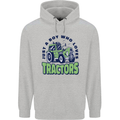 Just a Boy Who Loves Tractors Farmer Mens 80% Cotton Hoodie Sports Grey