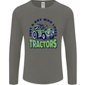 Just a Boy Who Loves Tractors Farmer Mens Long Sleeve T-Shirt Charcoal