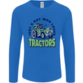 Just a Boy Who Loves Tractors Farmer Mens Long Sleeve T-Shirt Royal Blue