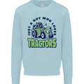 Just a Boy Who Loves Tractors Farmer Mens Sweatshirt Jumper Light Blue