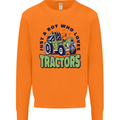 Just a Boy Who Loves Tractors Farmer Mens Sweatshirt Jumper Orange