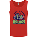 Just a Boy Who Loves Tractors Farmer Mens Vest Tank Top Red