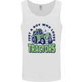 Just a Boy Who Loves Tractors Farmer Mens Vest Tank Top White