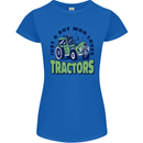 Just a Boy Who Loves Tractors Farmer Womens Petite Cut T-Shirt Royal Blue