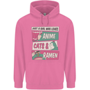 Just a Girl Who Loves Anime Cats & Ramen Mens 80% Cotton Hoodie Azelea