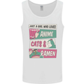 Just a Girl Who Loves Anime Cats & Ramen Mens Vest Tank Top White