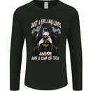 Just a Girl Who Loves Anime & a Cup of Tea Mens Long Sleeve T-Shirt Black