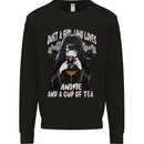 Just a Girl Who Loves Anime & a Cup of Tea Mens Sweatshirt Jumper Black