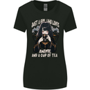 Just a Girl Who Loves Anime & a Cup of Tea Womens Wider Cut T-Shirt Black