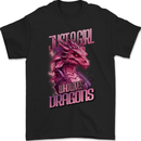 Just a Girl Who Loves Dragons Fantasy RPG Mens Gildan Cotton T-Shirt Black