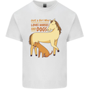 Just a Girl Who Loves Horses & Dogs Funny Mens Cotton T-Shirt Tee Top White