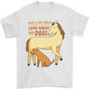 Just a Girl Who Loves Horses & Dogs Funny Mens T-Shirt 100% Cotton White
