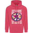 Just a Hippy That Likes to Fish Fishing Fisherman Childrens Kids Hoodie Heliconia