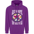 Just a Hippy That Likes to Fish Fishing Fisherman Childrens Kids Hoodie Purple
