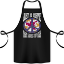 Just a Hippy That Likes to Fish Fishing Fisherman Cotton Apron 100% Organic Black