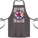 Just a Hippy That Likes to Fish Fishing Fisherman Cotton Apron 100% Organic Dark Grey
