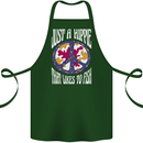 Just a Hippy That Likes to Fish Fishing Fisherman Cotton Apron 100% Organic Forest Green