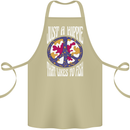 Just a Hippy That Likes to Fish Fishing Fisherman Cotton Apron 100% Organic Khaki