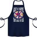 Just a Hippy That Likes to Fish Fishing Fisherman Cotton Apron 100% Organic Navy Blue