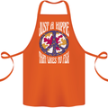 Just a Hippy That Likes to Fish Fishing Fisherman Cotton Apron 100% Organic Orange
