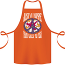 Just a Hippy That Likes to Fish Fishing Fisherman Cotton Apron 100% Organic Orange