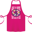 Just a Hippy That Likes to Fish Fishing Fisherman Cotton Apron 100% Organic Pink