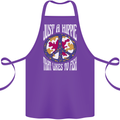 Just a Hippy That Likes to Fish Fishing Fisherman Cotton Apron 100% Organic Purple