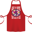 Just a Hippy That Likes to Fish Fishing Fisherman Cotton Apron 100% Organic Red
