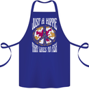 Just a Hippy That Likes to Fish Fishing Fisherman Cotton Apron 100% Organic Royal Blue