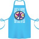 Just a Hippy That Likes to Fish Fishing Fisherman Cotton Apron 100% Organic Turquoise