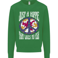 Just a Hippy That Likes to Fish Fishing Fisherman Kids Sweatshirt Jumper Irish Green